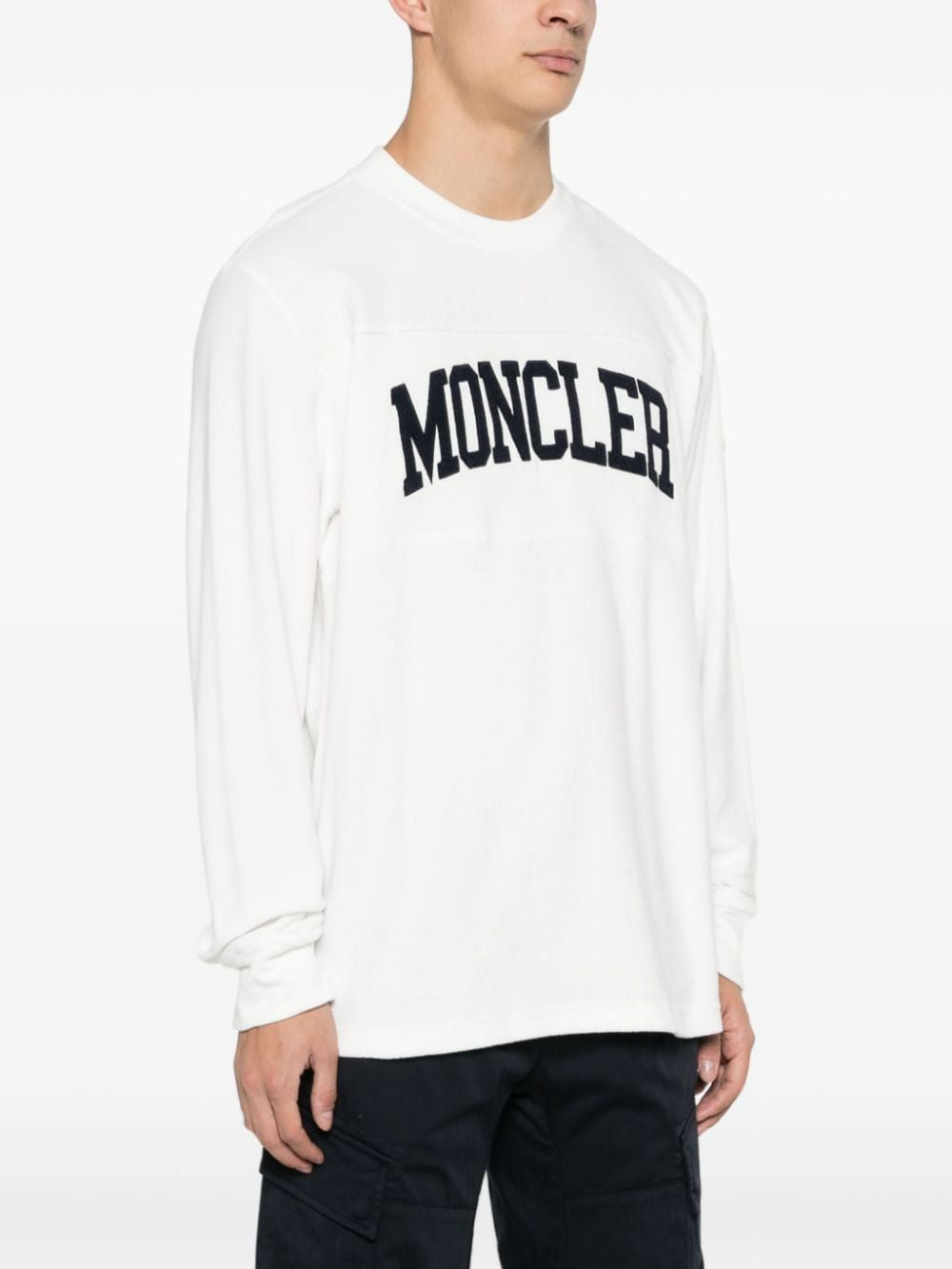 MONCLER Classic White Cotton Sweatshirt for Men - SS24 Collection