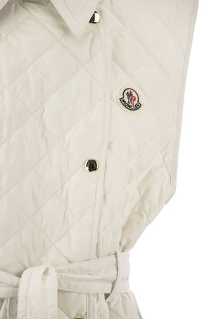 MONCLER Sleeveless Trench Down Jacket for Women - White