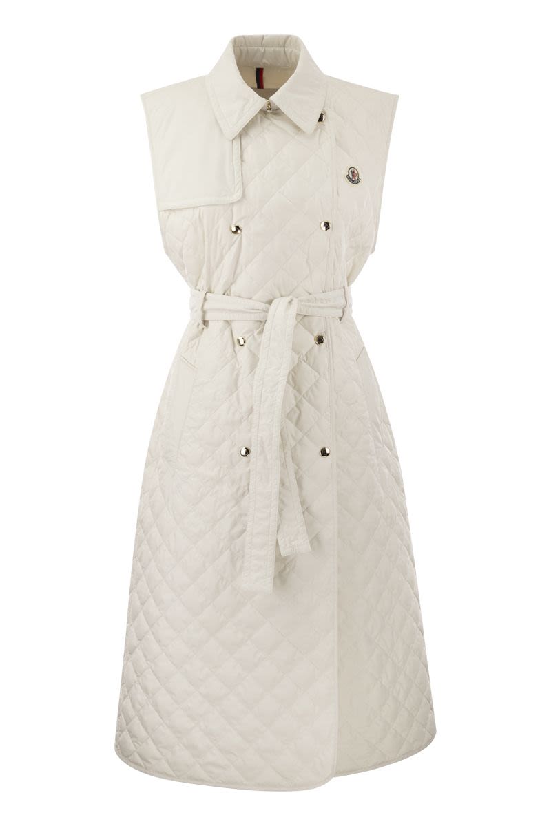 MONCLER Sleeveless Trench Down Jacket for Women - White