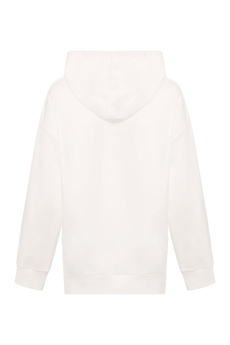 MONCLER White Hooded Sweatshirt for Women - SS24 Collection
