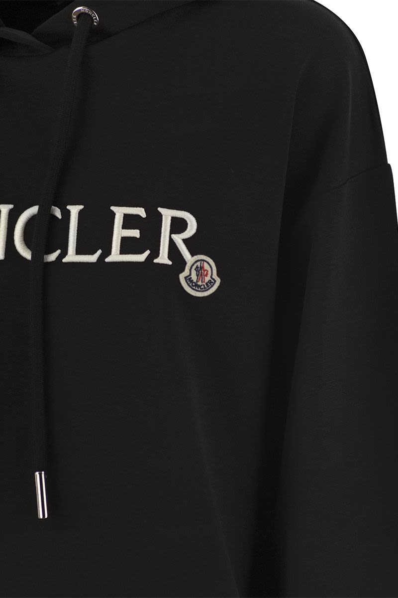 Embroidered Black Hoodie for Women - Classic MONCLER Style for SS24