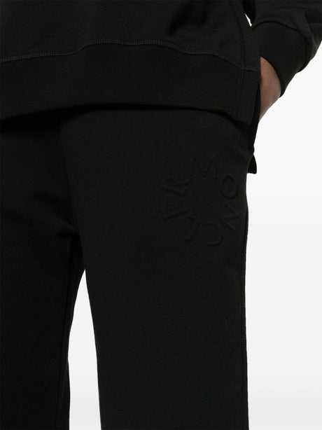 MONCLER Black Cotton Jogging Pants for Women from SS24 Collection