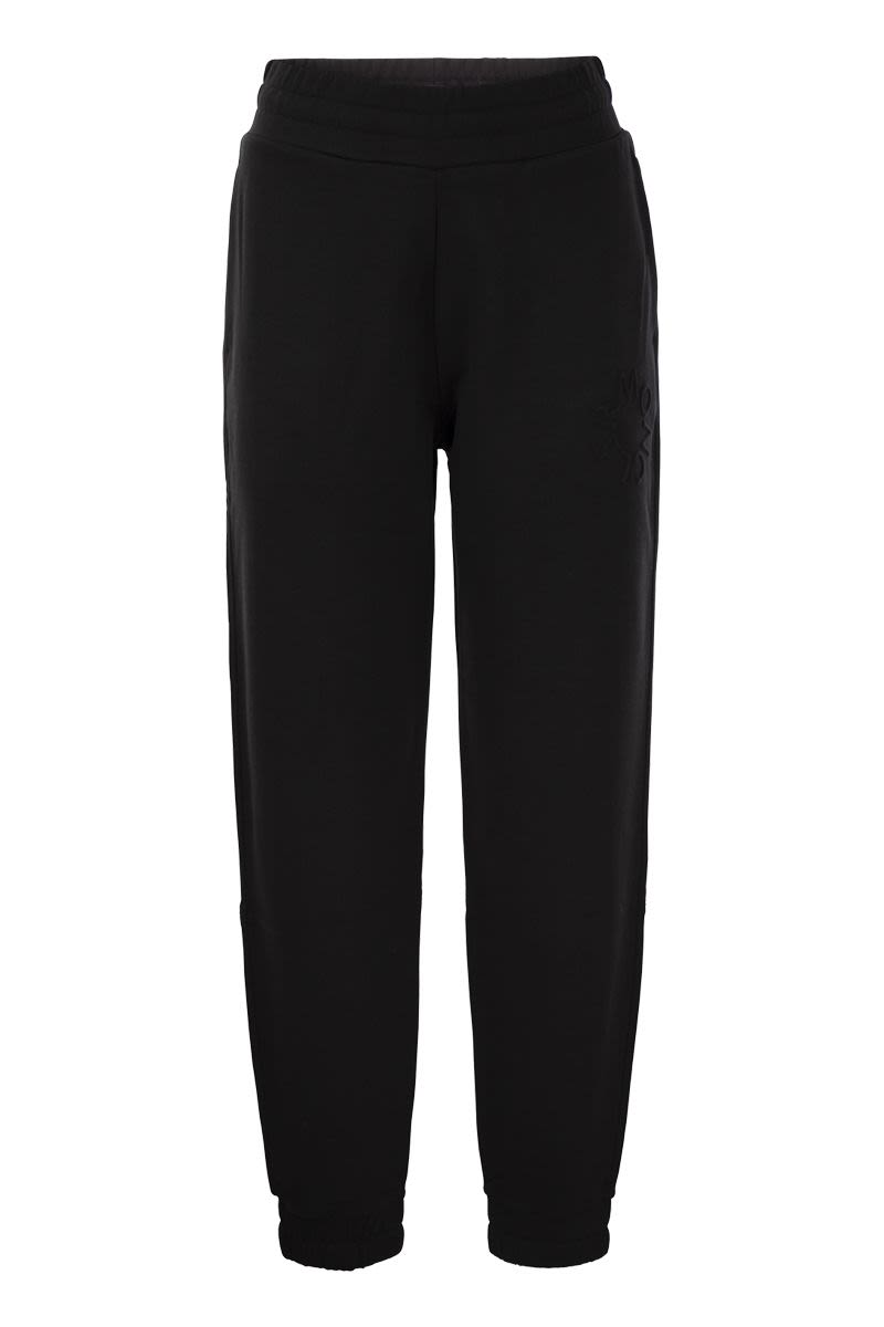 MONCLER Embroidered Logo Sports Trousers in Black for Women - SS24