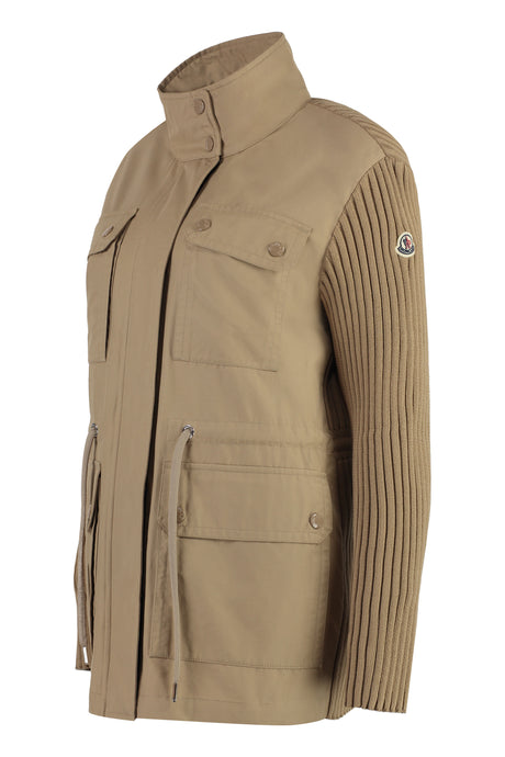 MONCLER Cotton Cardigan for Women - Modern Safari Jacket with Roomy Patch Pockets