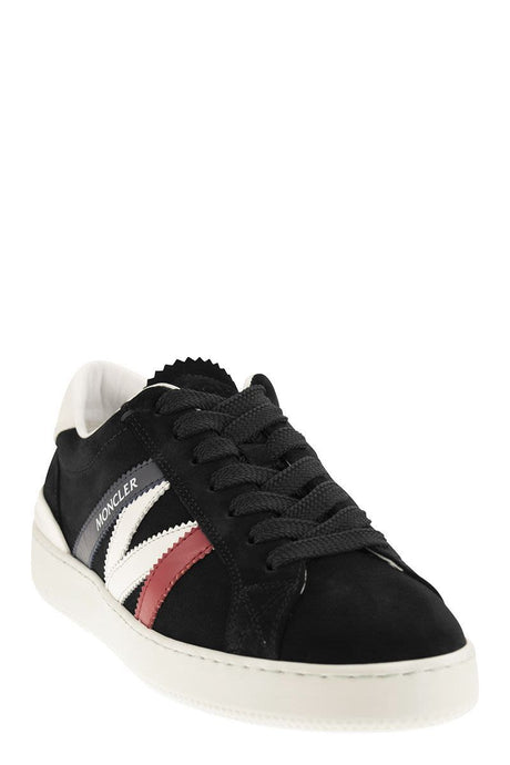 MONCLER Luxury Suede Monogram Trainers for Men - Low-cut, Lace-up, Monogram Detail