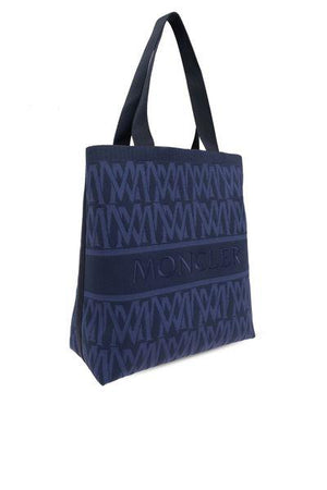 MONCLER Stylish Knit Tote Bag in Medium Blue for Men - SS24 Collection