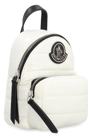 MONCLER Stylish White Padded Handbag with Leather Details and Removable Strap for Women