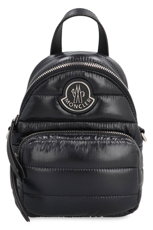 Túi xách Nylon đen cho phụ nữ - Bao bọc lớp đệm, chi tiết da, túi phía trước, dây đeo có thể tháo rời