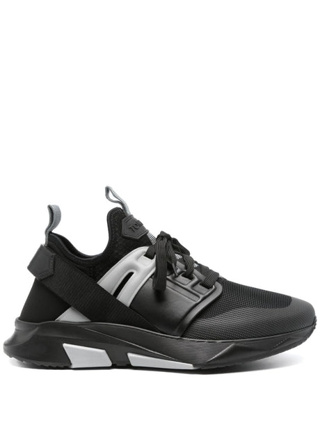 TOM FORD Black Scuba Sneaker with Mesh Panelling for Men