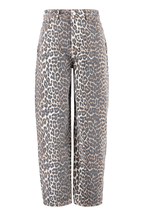 GANNI Leopard Print Jean Pants for Women - FW24 Collection