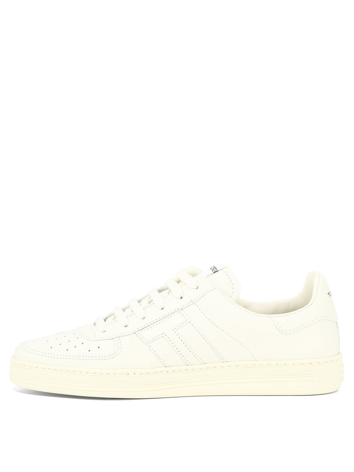 TOM FORD White Lace-Up Sneaker for Men with Logo Details