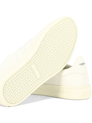 TOM FORD White Lace-Up Sneaker for Men with Logo Details