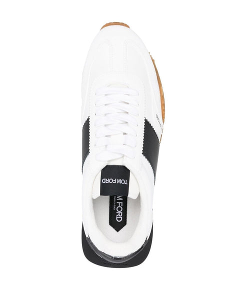 TOM FORD White Lace-Up Rubber Sole Sneakers for Men - SS24 Collection