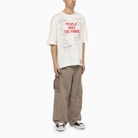 MAISON MIHARA YASUHIRO	 Grey Washed-Effect Cotton Trousers for Men