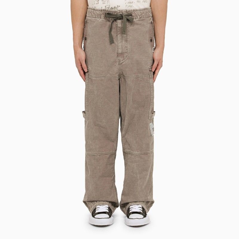 MAISON MIHARA YASUHIRO	 Grey Washed-Effect Cotton Trousers for Men