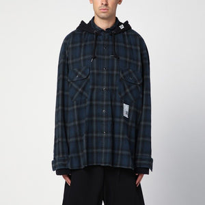 MAISON MIHARA YASUHIRO	 Stylish Hooded Blue Over Shirt for Men - FW24 Collection