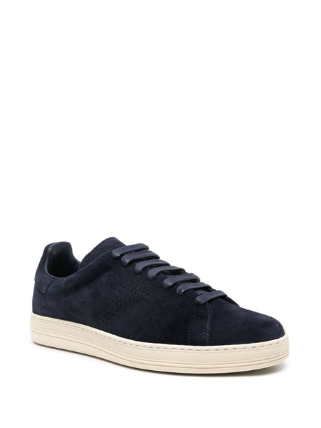 TOM FORD Stylish Navy Blue Lace-Up Sneakers for Men