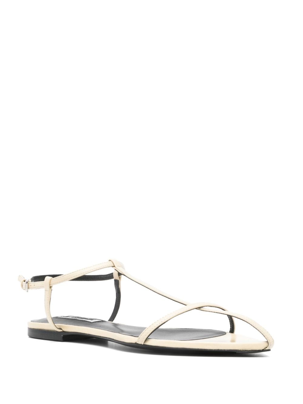 JIL SANDER Flat Leather Sandals with Multi-Way Straps