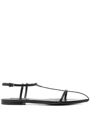 JIL SANDER Elegant Leather Flat Sandals with Multi-Way Straps