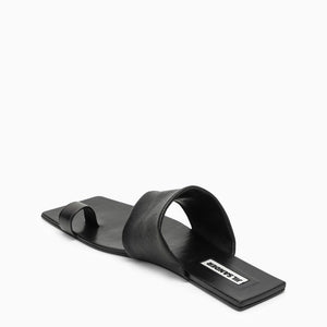 Black Leather Low Sandals for Women by Jil Sander - SS24 Collection