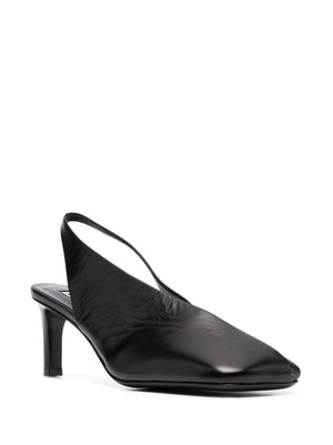 JIL SANDER 75MM Asymmetric Leather Slingback Pumps