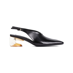 JIL SANDER SS24 Black Leather Pumps for Women - 5cm Heel