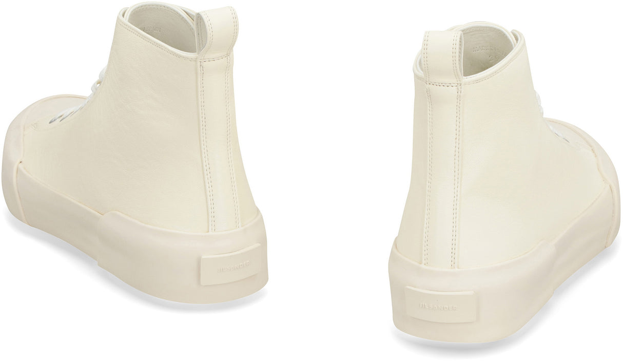 JIL SANDER Panache High-Top Leather Sneakers for Women - SS23 Collection