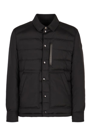 MONCLER Men's Padded Nylon Jacket with Shirt Style Collar