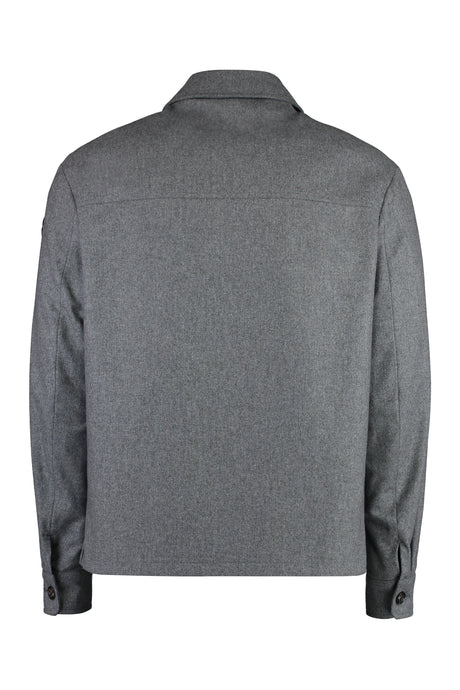 MONCLER Cashmere Blend Overshirt with Side Slits