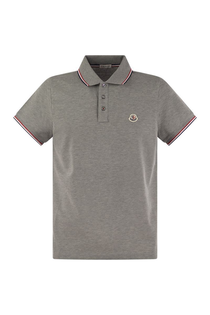 MONCLER Elegant Short-Sleeved Cotton Polo with Signature Patch