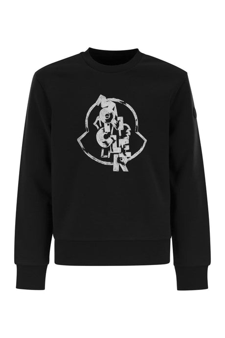 MONCLER Contemporary Crew-Neck Sweatshirt with Whimsical Logo