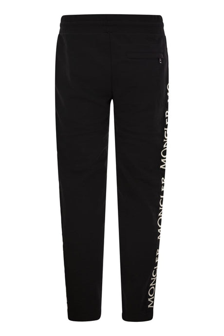 MONCLER Men's Logo Detail Cotton Fleece Trousers