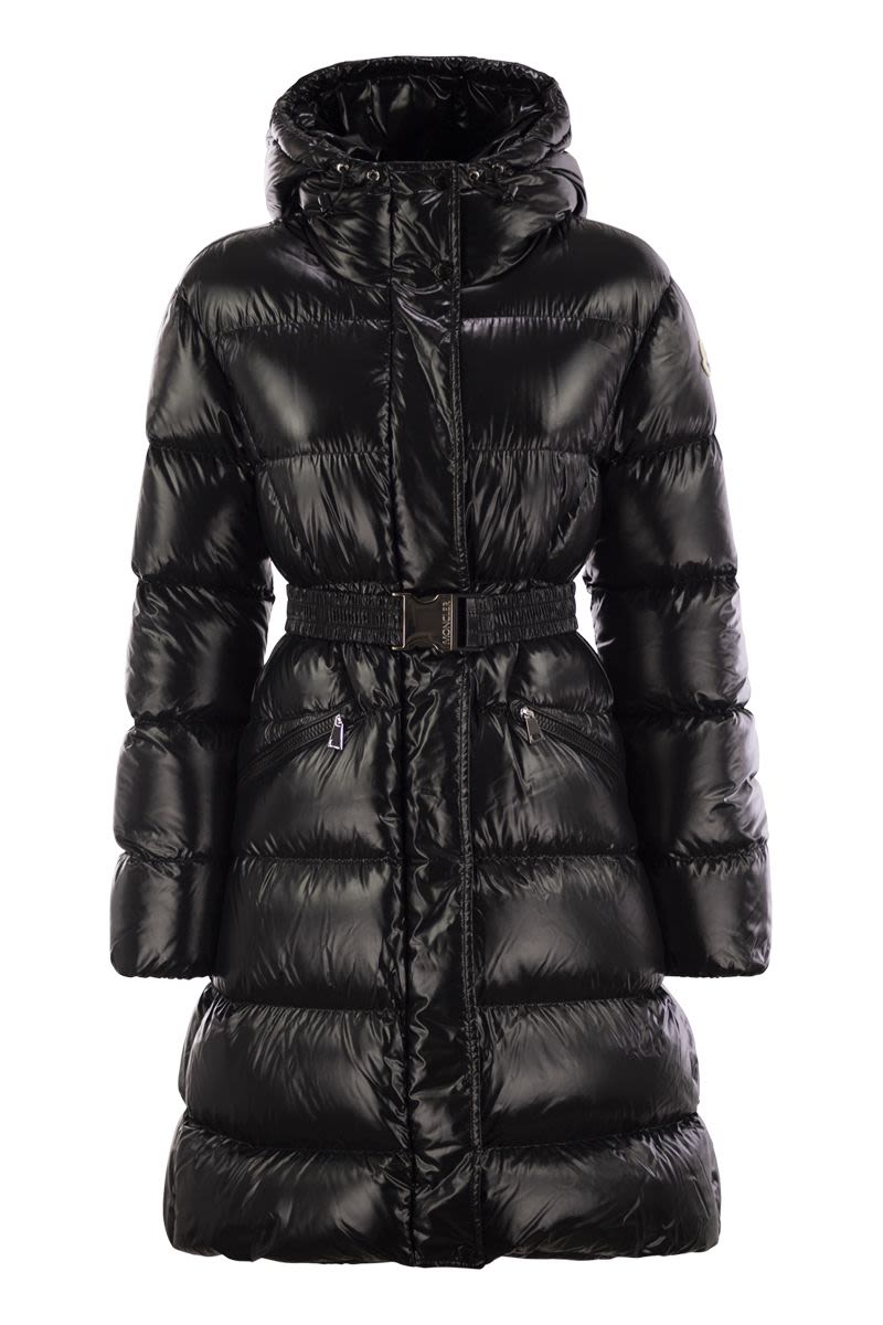 MONCLER Elegant Long Hooded Down Jacket