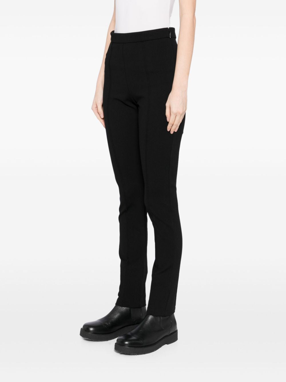 MONCLER High Waist Stretch Gabardine Trousers