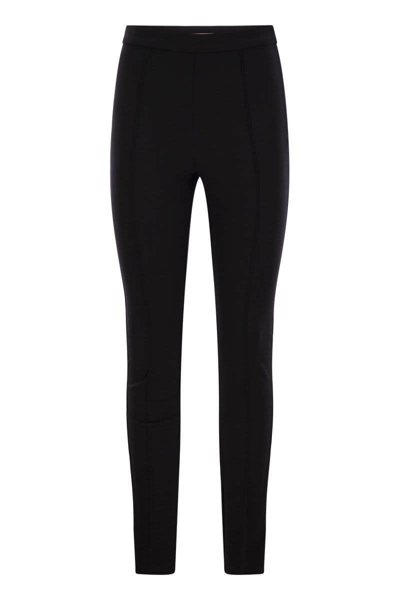 MONCLER High-Waisted Slim Fit Gabardine Trousers