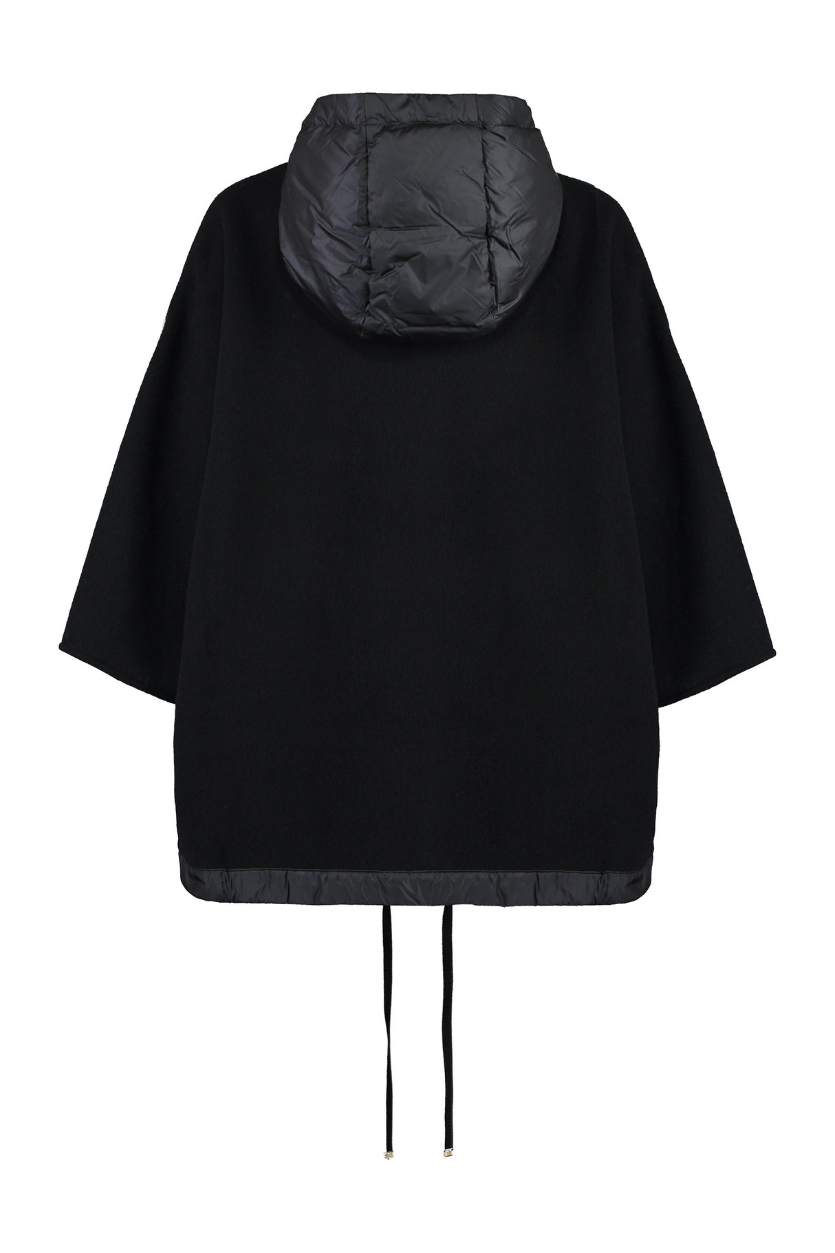 MONCLER Wool Poncho with Adjustable Hood for Women