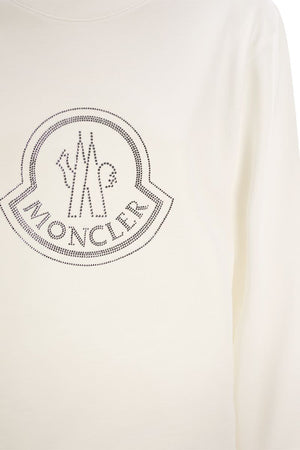 MONCLER LOGO SWEATSHIRT WITH CRYSTALS