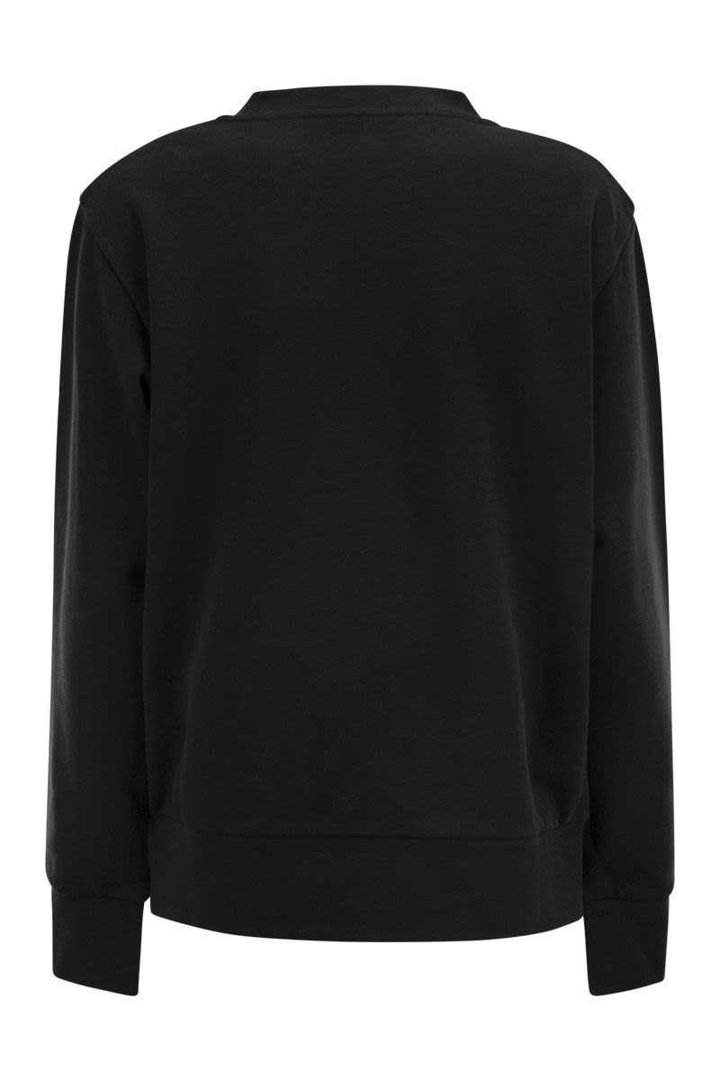 MONCLER LOGO SWEATSHIRT WITH CRYSTALS