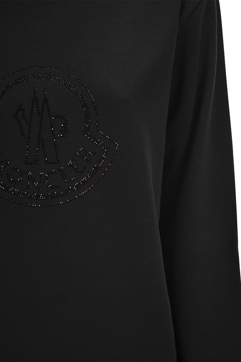 MONCLER LOGO SWEATSHIRT WITH CRYSTALS