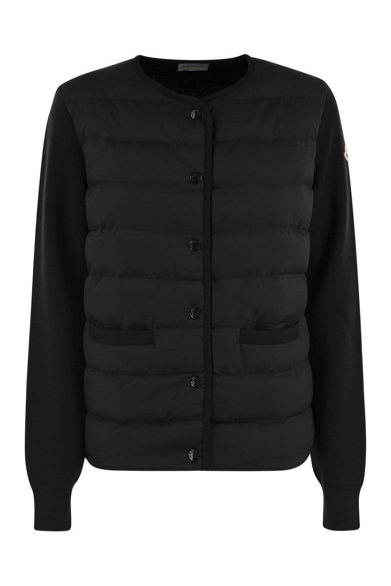 MONCLER Luxurious Padded Merino Wool Cardigan