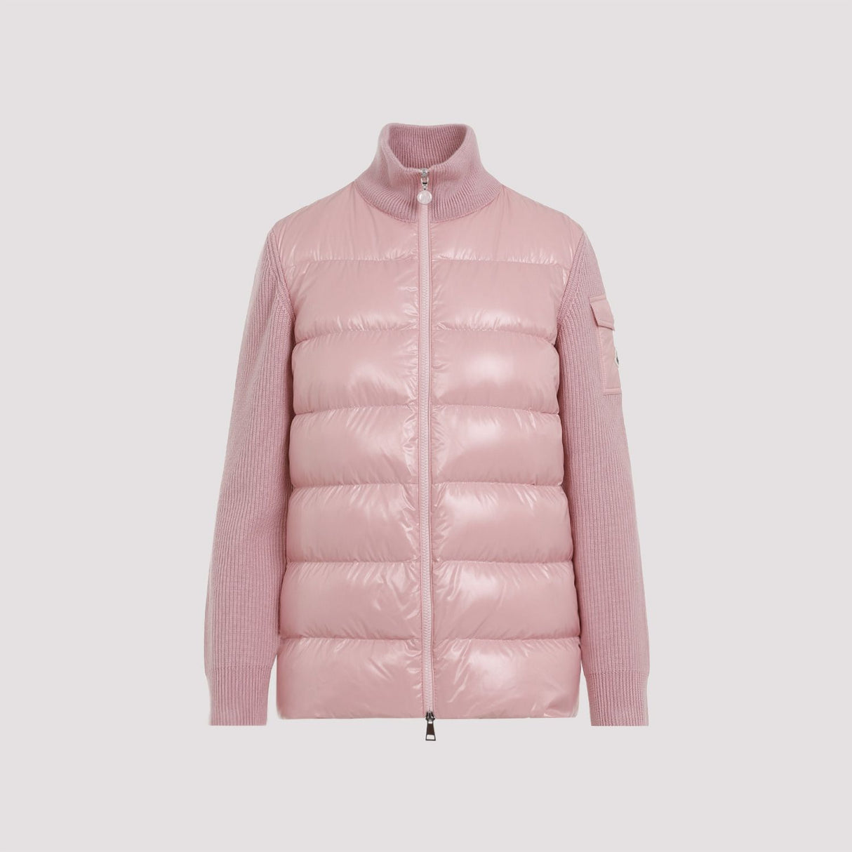 MONCLER Elegant Padded Front Cardigan with Sleek Sleeve Pocket