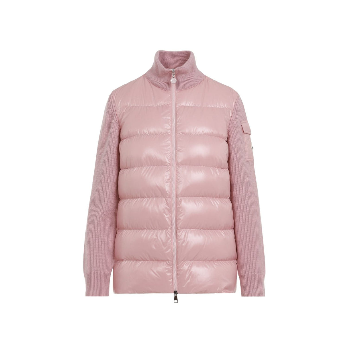 MONCLER Elegant Padded Front Cardigan with Sleek Sleeve Pocket