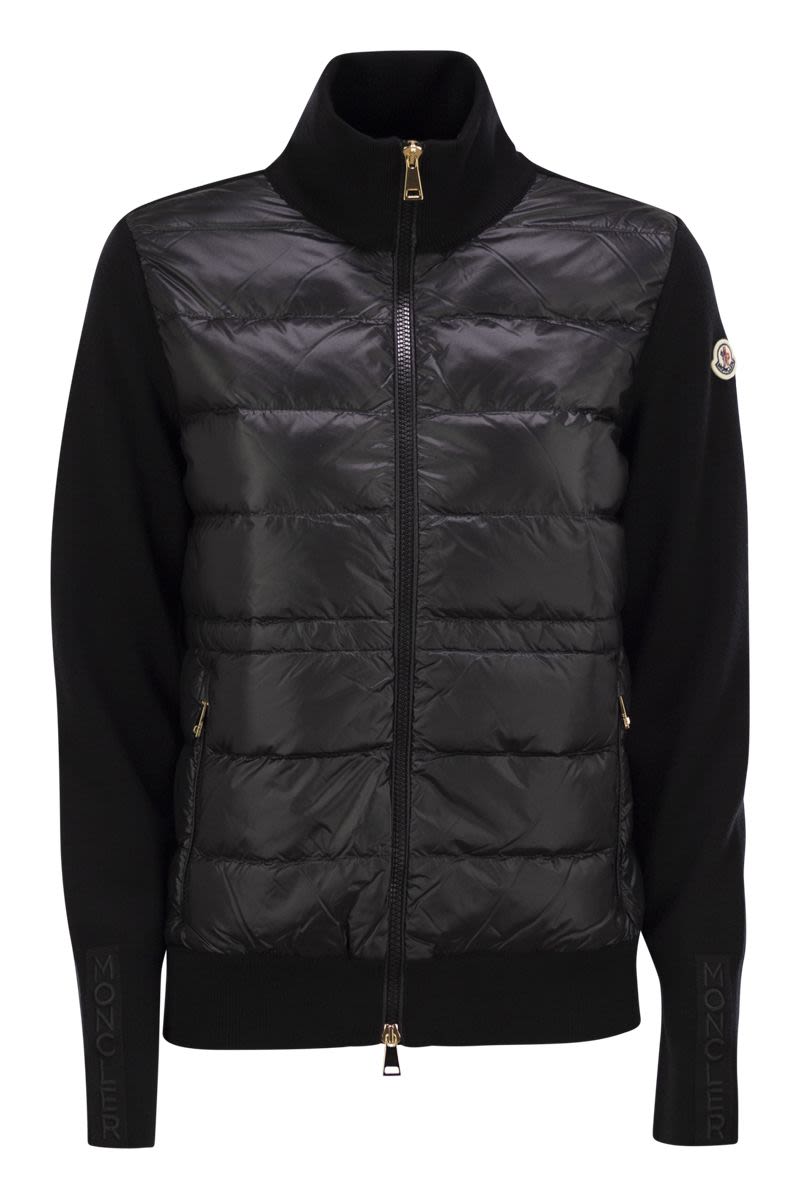 MONCLER Padded Wool Cardigan - Regular Fit