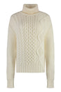 MONCLER Women's Virgin Wool Cable-Knit Turtleneck Sweater