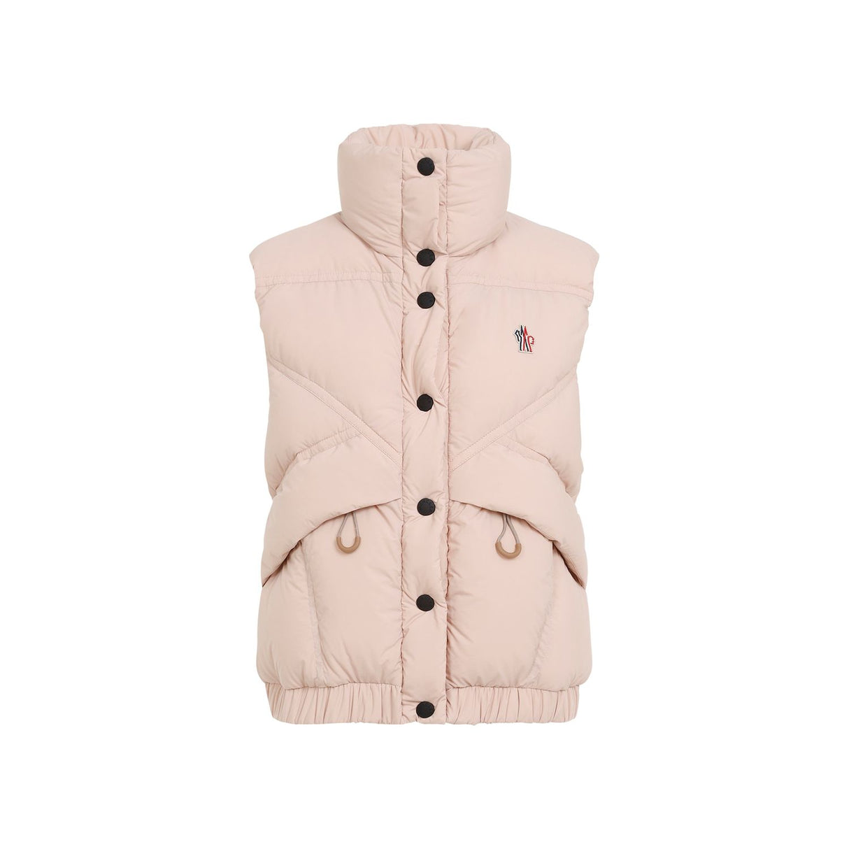 MONCLER GRENOBLE Luxury Quilted Down Vest in Nude