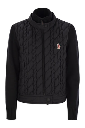 MONCLER GRENOBLE Women's Padded Wool Cardigan with Zip - Perfect for Leisure in the Mountains