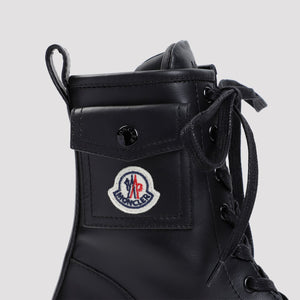 MONCLER Chic Leather Lace-Up Ankle Boots