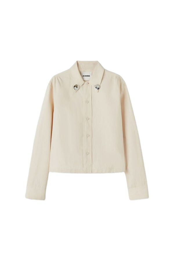 JIL SANDER Men's Beige Linen Shirt for Spring/Summer 2024