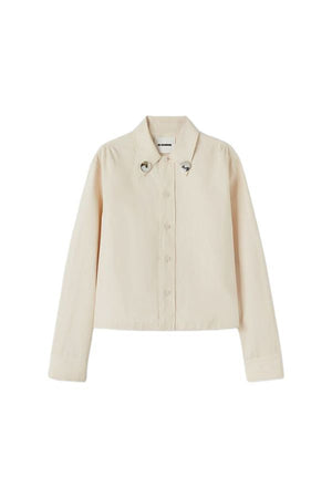 JIL SANDER Men's Beige Linen Shirt for Spring/Summer 2024