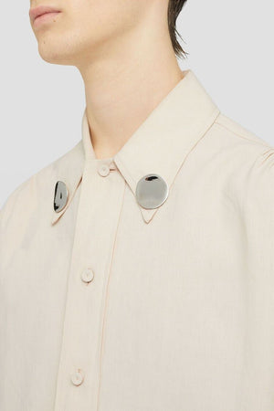 JIL SANDER Men's Beige Linen Shirt for Spring/Summer 2024